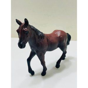 Vintage 1999 Dark Brown Rubber 5" inch REALISTIC horse replacement figurine toy